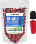 XPRS Nutra Cápsulas Vacías de Gelatina Tamaño 1 - 500 Unidades - Color Negro/Rojo