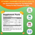 SHIFAA NUTRITION Gomitas de Vitamina C Veganas | 90 Gomitas, 250mg 45 Dosis | Sin Gluten, Sin Gelatina, No Transgénicos | Para Niños y Adultos | Halal