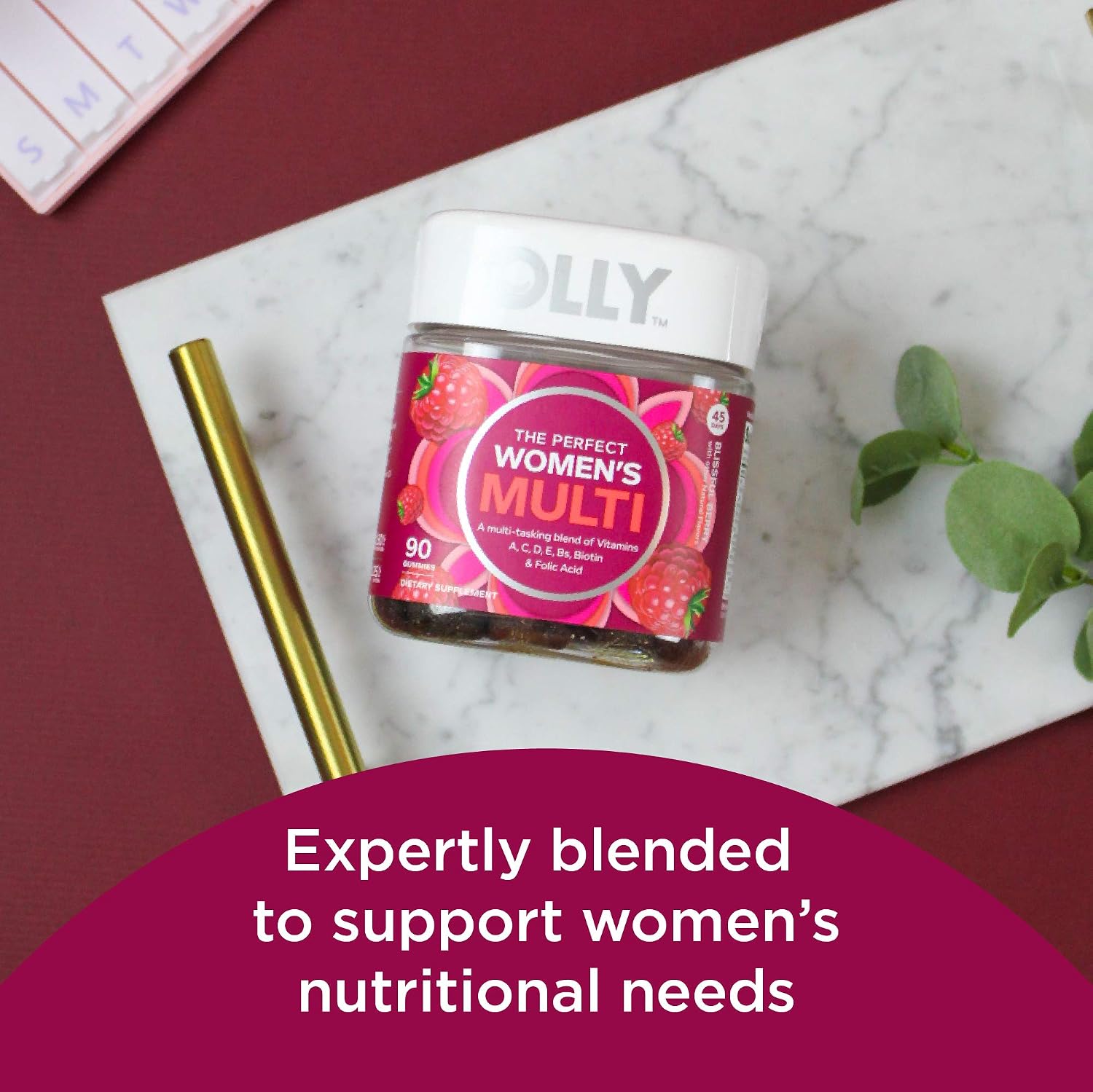 OLLY Multivitamínico Femenino en Gominolas, Sabor Berry, 180 Gominolas (90 Días de Suministro)