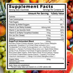 NutraPath Superfood Frutas y Verduras Gominolas (120 unidades), 12+ Superfrutas y 30 Verduras, Frutas y Hierbas, Vitaminas de Frutas y Verduras, No-GMO, a Base de Pectina, Sin Gluten