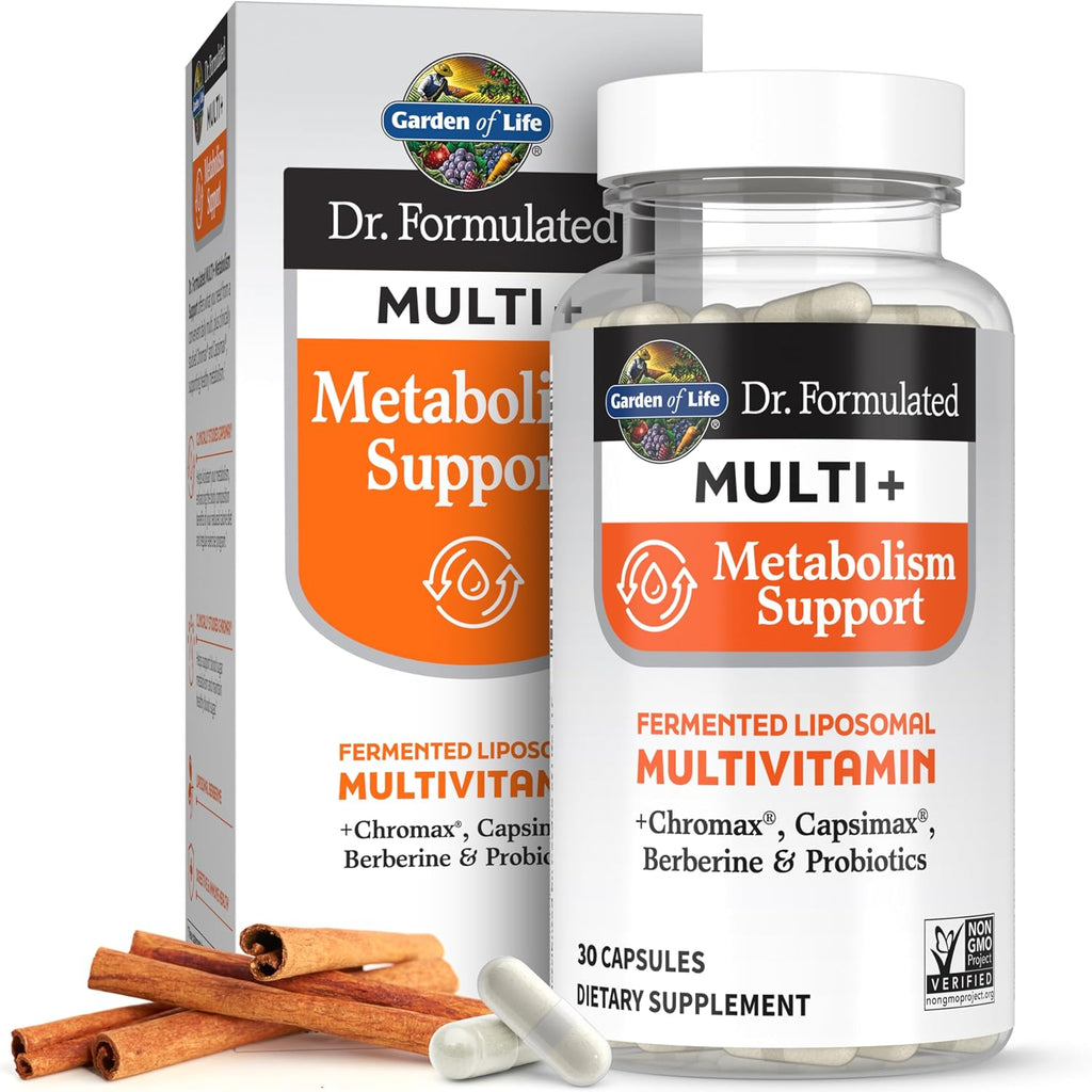 Garden of Life Multi+ Metabolism Support Multivitamínico Liposomal, 30 Cápsulas