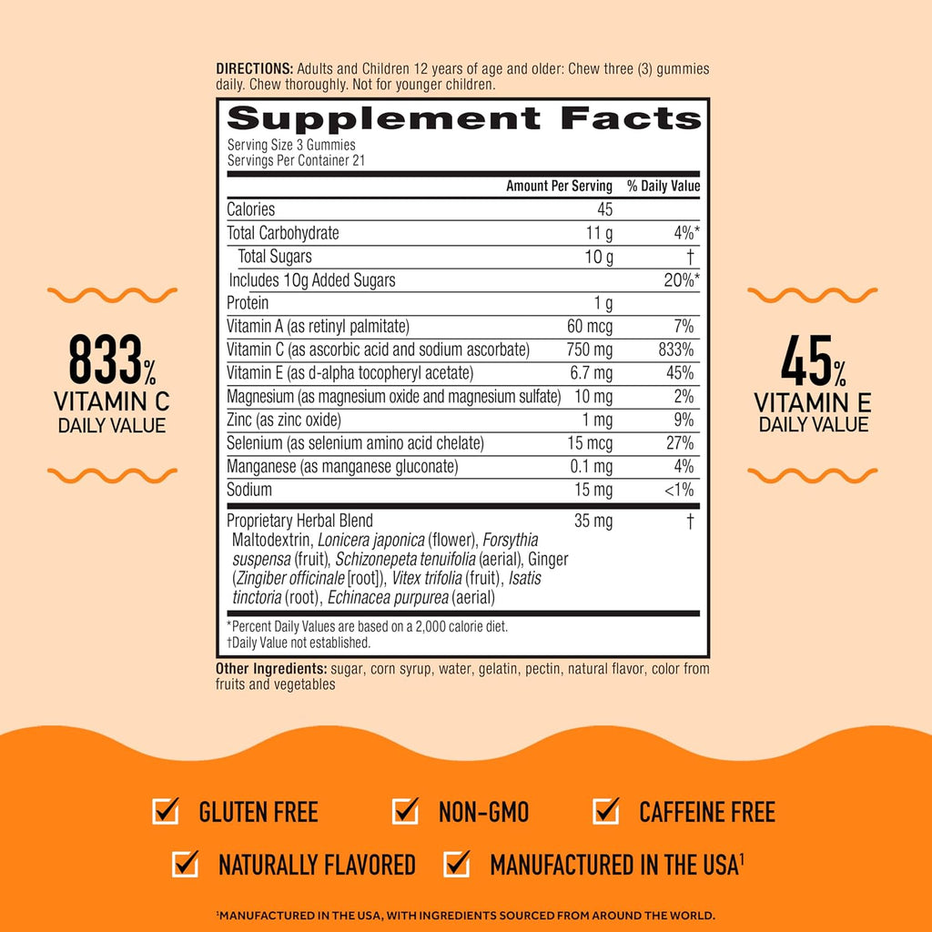 Airborne Immune Support Fruit-Flavored Gummies 42 Count