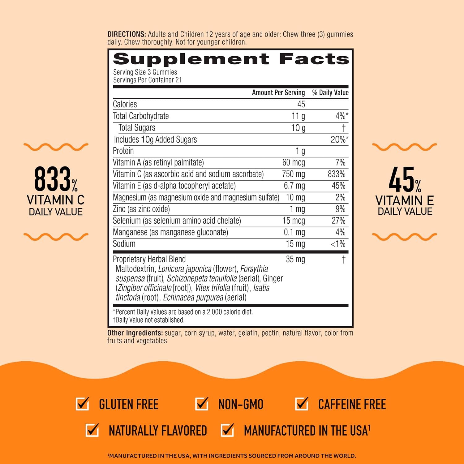 Airborne Immune Support Fruit-Flavored Gummies 42 Count