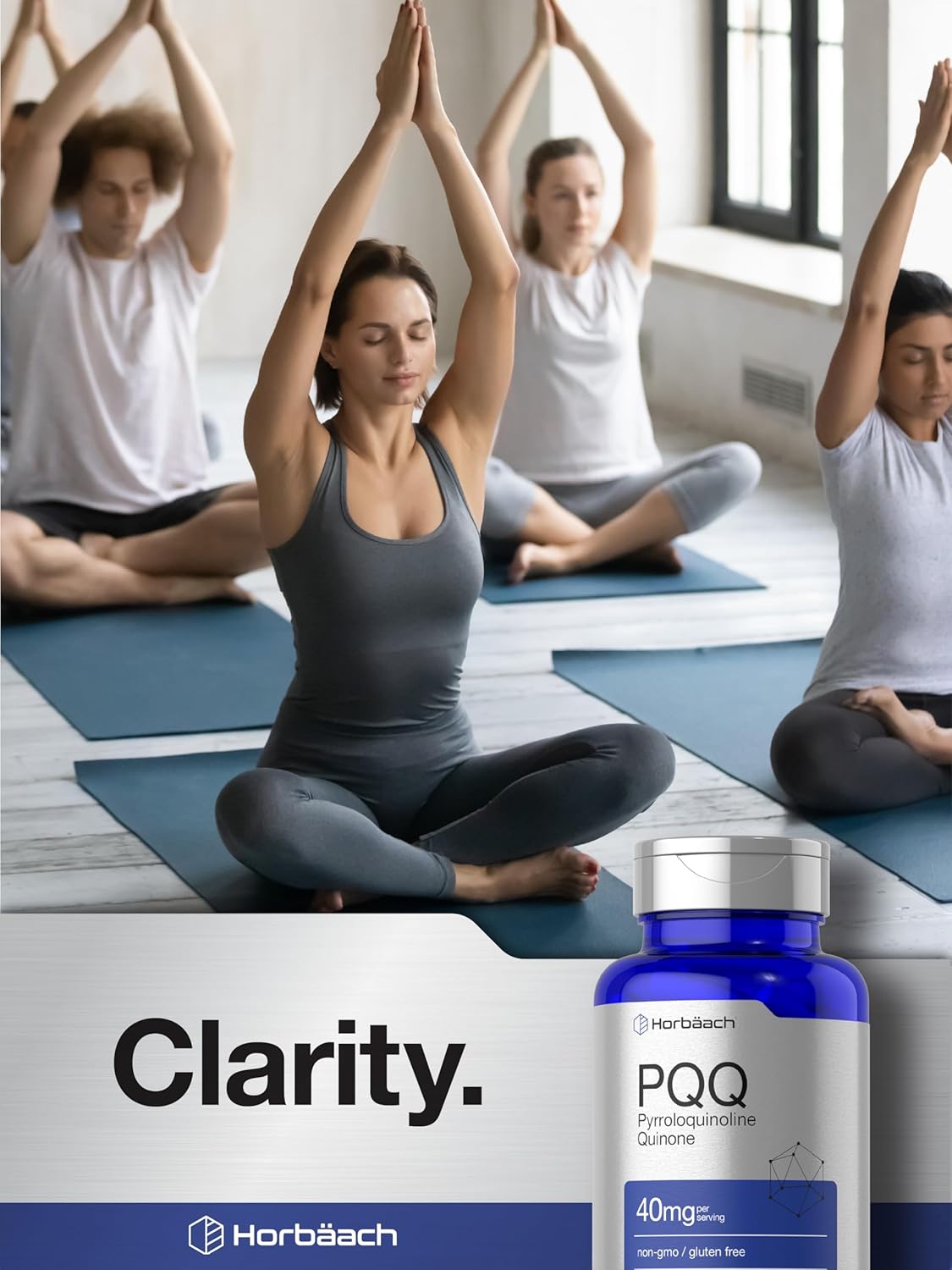 Horbäach Suplemento de PQQ 40 mg | 120 Cápsulas | Máxima Potencia | Sin Gluten y No-GMO