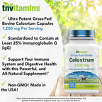 Calostro Bovino en Cápsulas 1.200 mg, 120 Cápsulas - Estandarizado al 25% IgG - No Transgénico