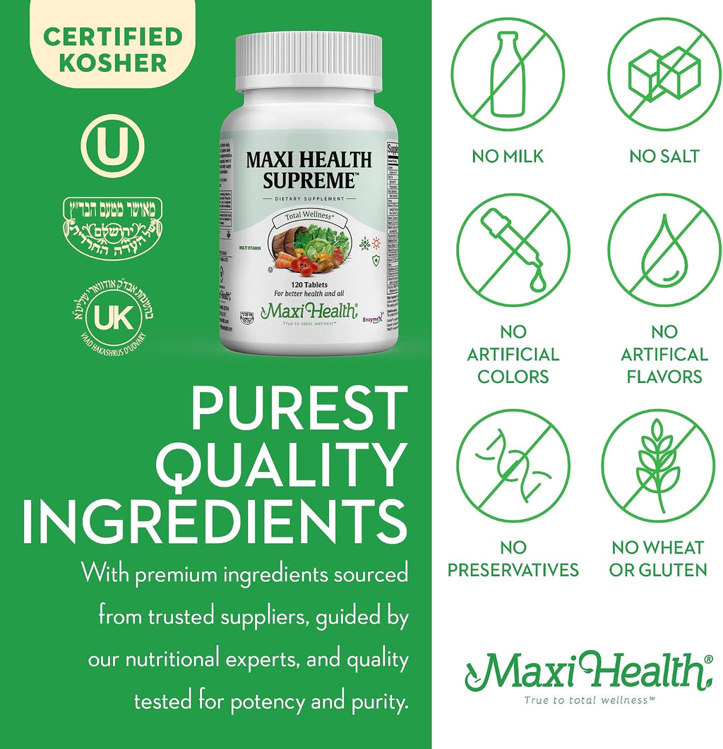 Maxi Health Supreme Multivitamínico para Hombres y Mujeres – 120 Comprimidos