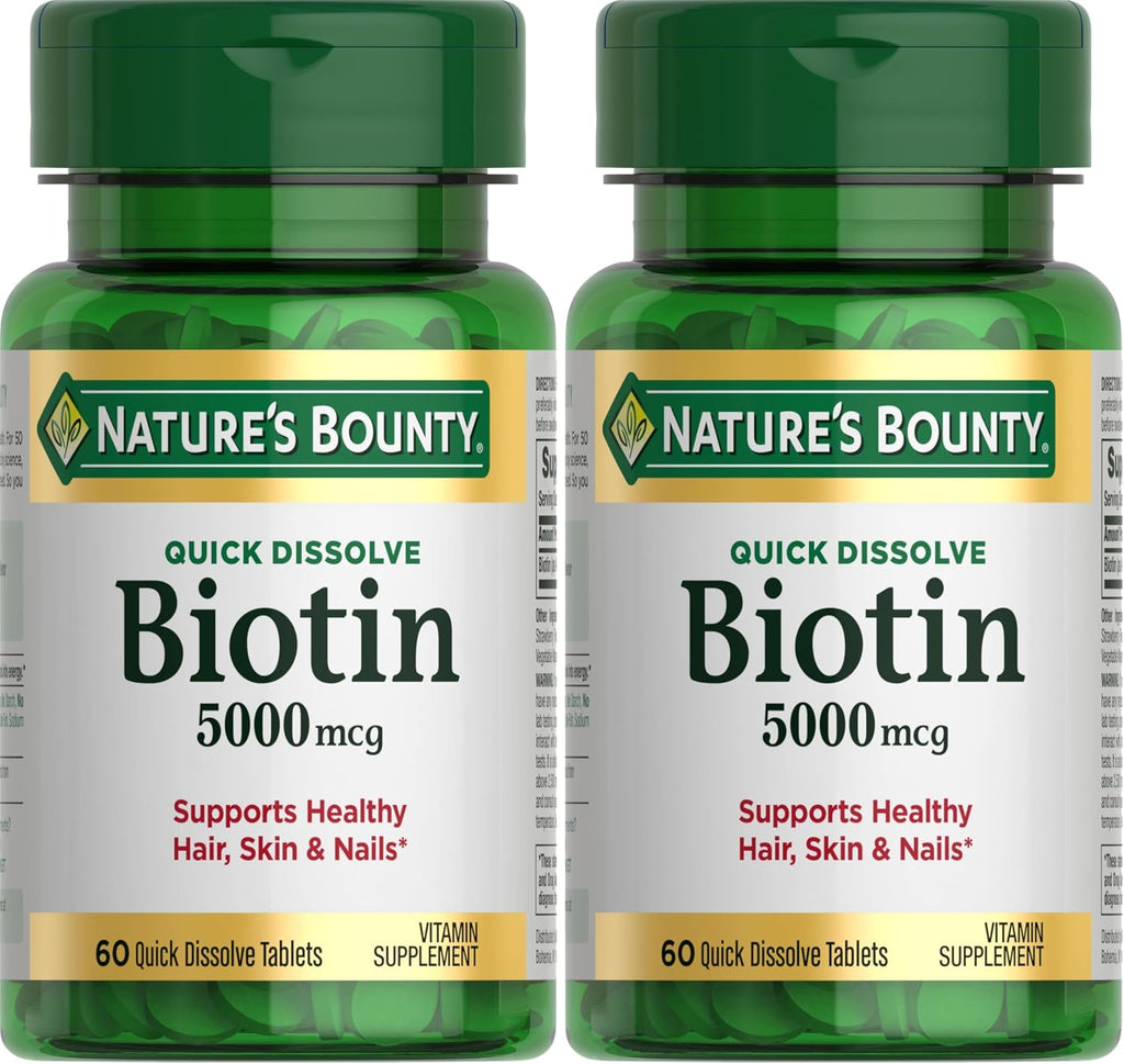 Nature's Bounty Biotina 5000 mcg – 60 Comprimidos de Disolución Rápida