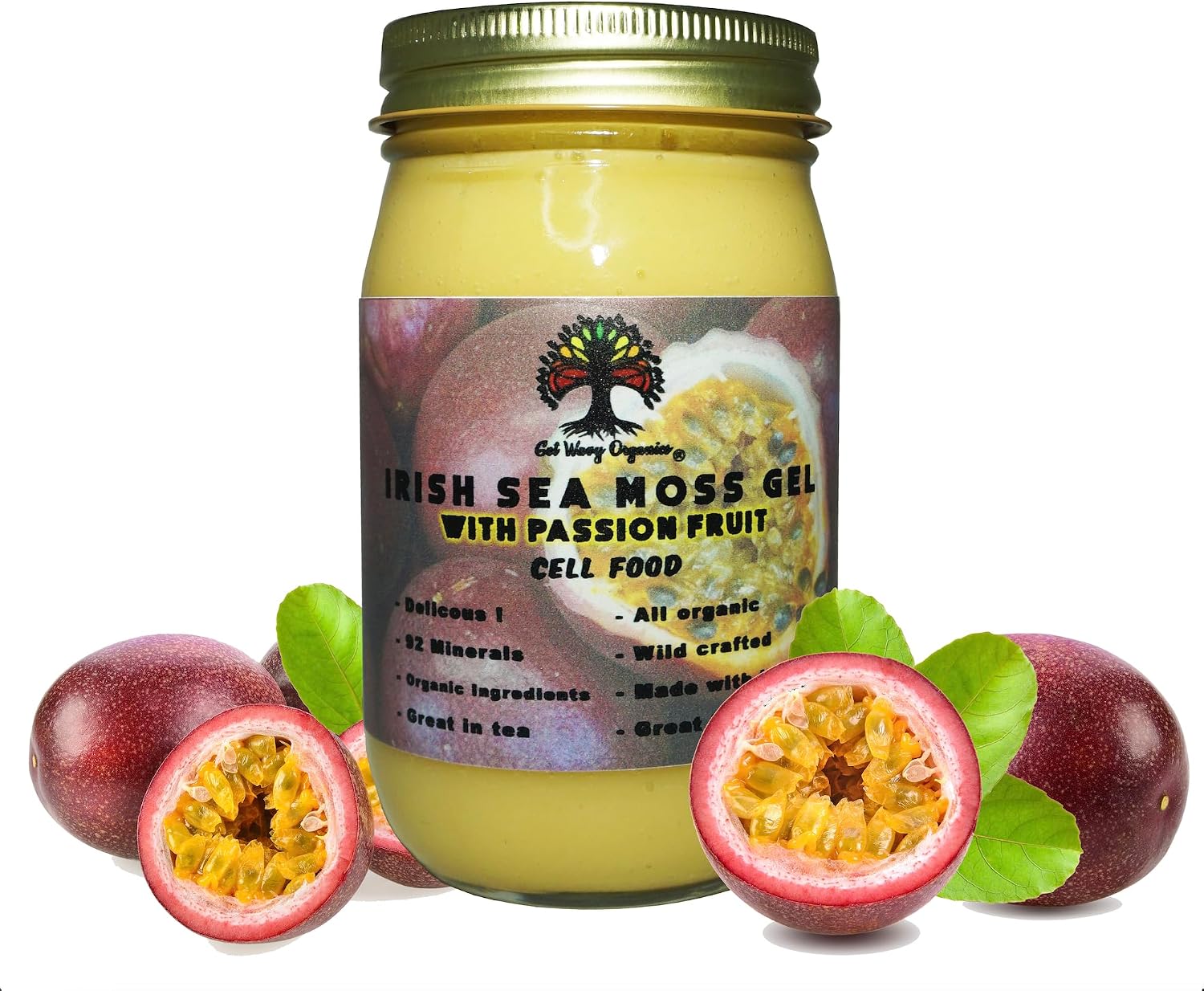 Gel de Musgo Marino Irlandés Orgánico Wildcrafted – Sabor Maracuyá, 1 Pack