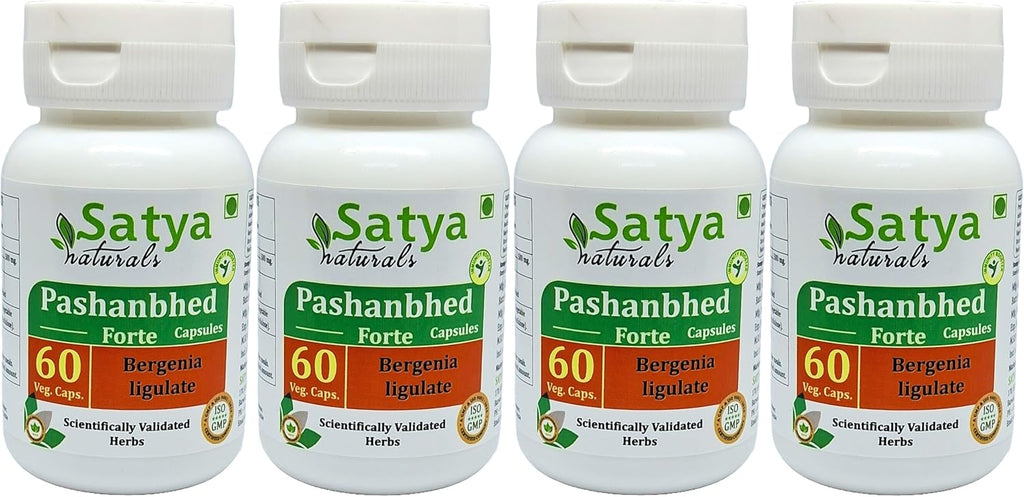 Pashanbhed Forte Cápsulas 500 mg - 60 Cápsulas Vegetales | Extracto de Bergenia Ligulata 10:1 | Suplemento Herbal Ayurvédico