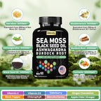Grevol Complex Multimineral con Sea Moss, Ashwagandha y Vitaminas C y D3 – 60 Cápsulas