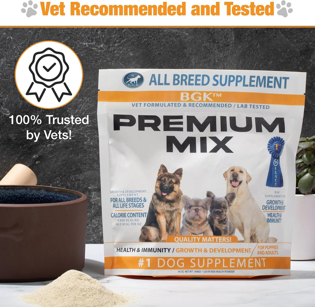 BGK Premium Mix Multivitamínico para Perros (Polvo) - 100% Orgánico para Todas las Edades y Razas