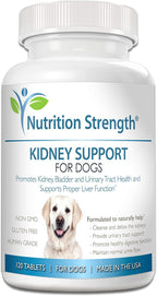 Nutrition Strength Kidney Support for Dogs - Apoyo Renal, Vejiga y Tracto Urinario, con Arándano Rojo Orgánico y Astrágalo, 120 Comprimidos Masticables