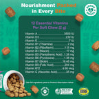 Doggie Dailies 5 en 1 Multivitamínico para Perros, 225 Golosinas Blandas Sabor Mantequilla de Maní