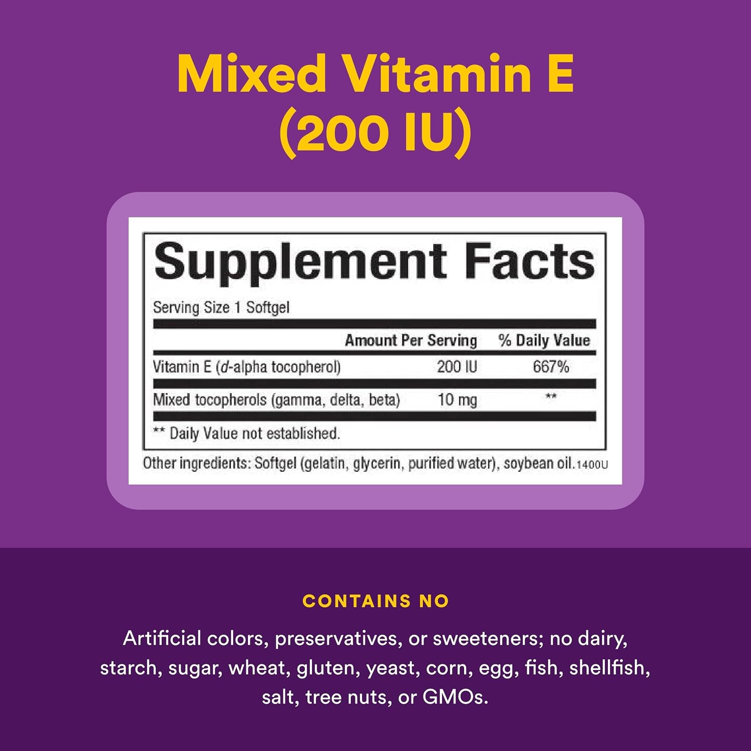 Natural Factors Mixed Vitamin E 134 mg (200 IU) - 90 Softgels
