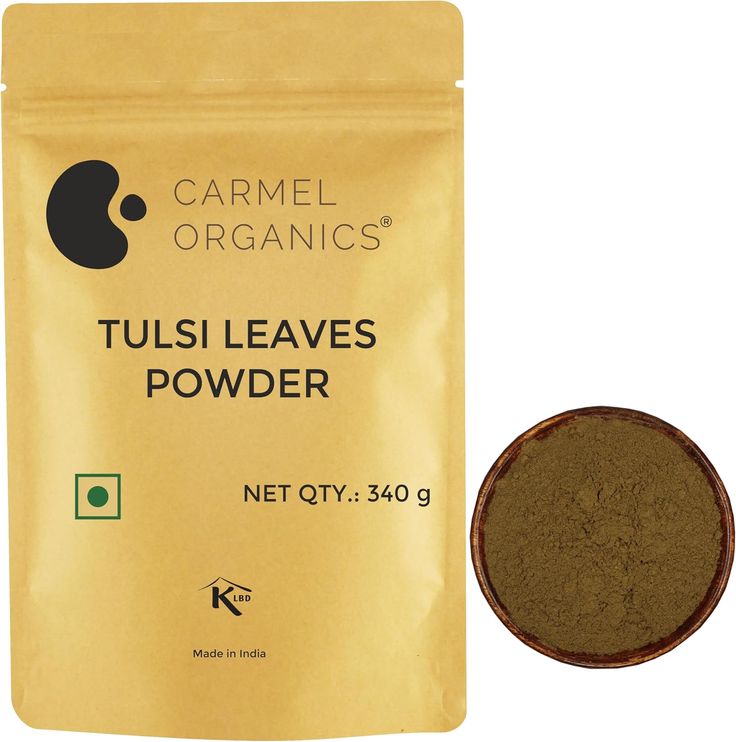 CARMEL ORGANICS Tulsi Leaves Powder 8 Ounce (227g) - Polvo de Hojas de Albahaca Sagrada 100% Natural
