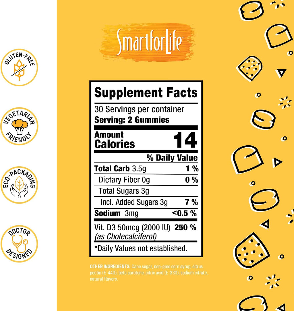 Smart for Life Vitamin D3 Gummies 2000 IU - 60 Gominolas