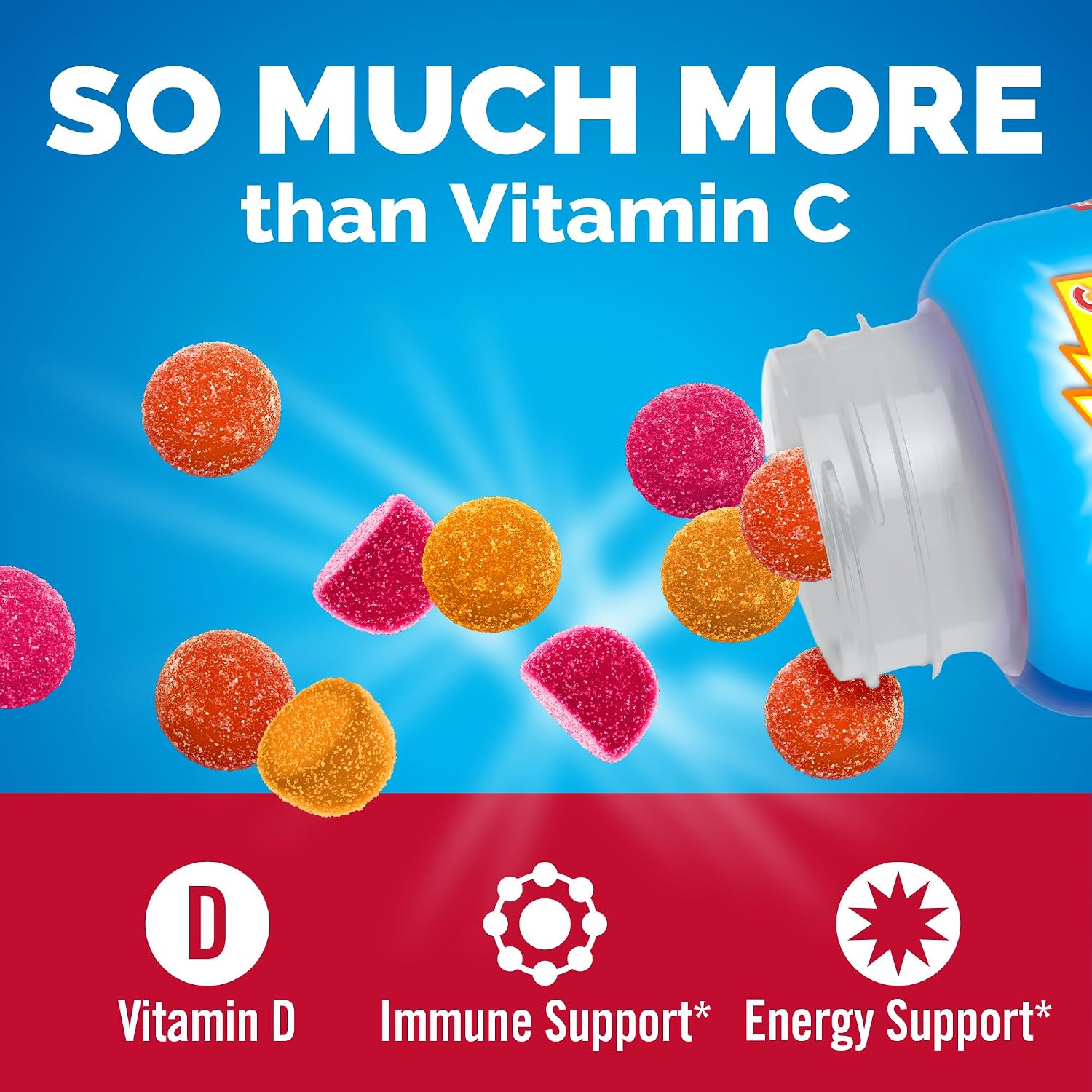 Emergen-C Kidz Gomitas de Vitamina C para el Sistema Inmunitario - Sabor Fruta Divertida - 44 unidades