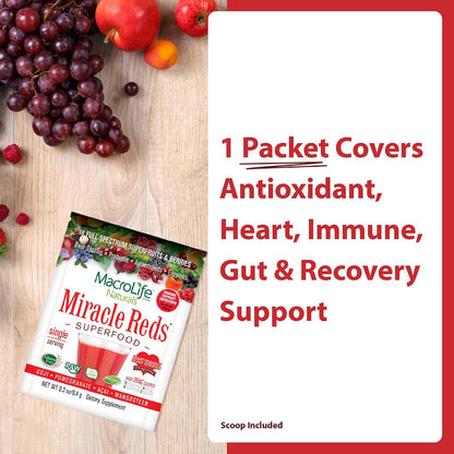 MacroLife Naturals Miracle Reds Superfood Powder - 12 Sobres – Image 3