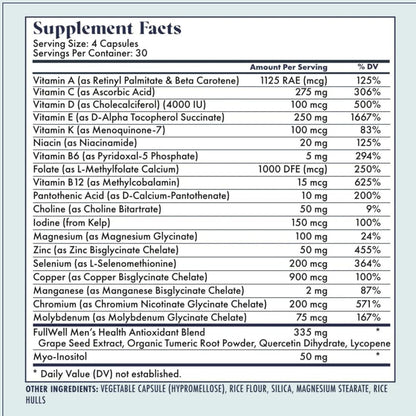FullWell Multivitamínico para Hombres - 120 – Ácido pantoténico : contribuye al rendimiento intelectual normal y – Image 2