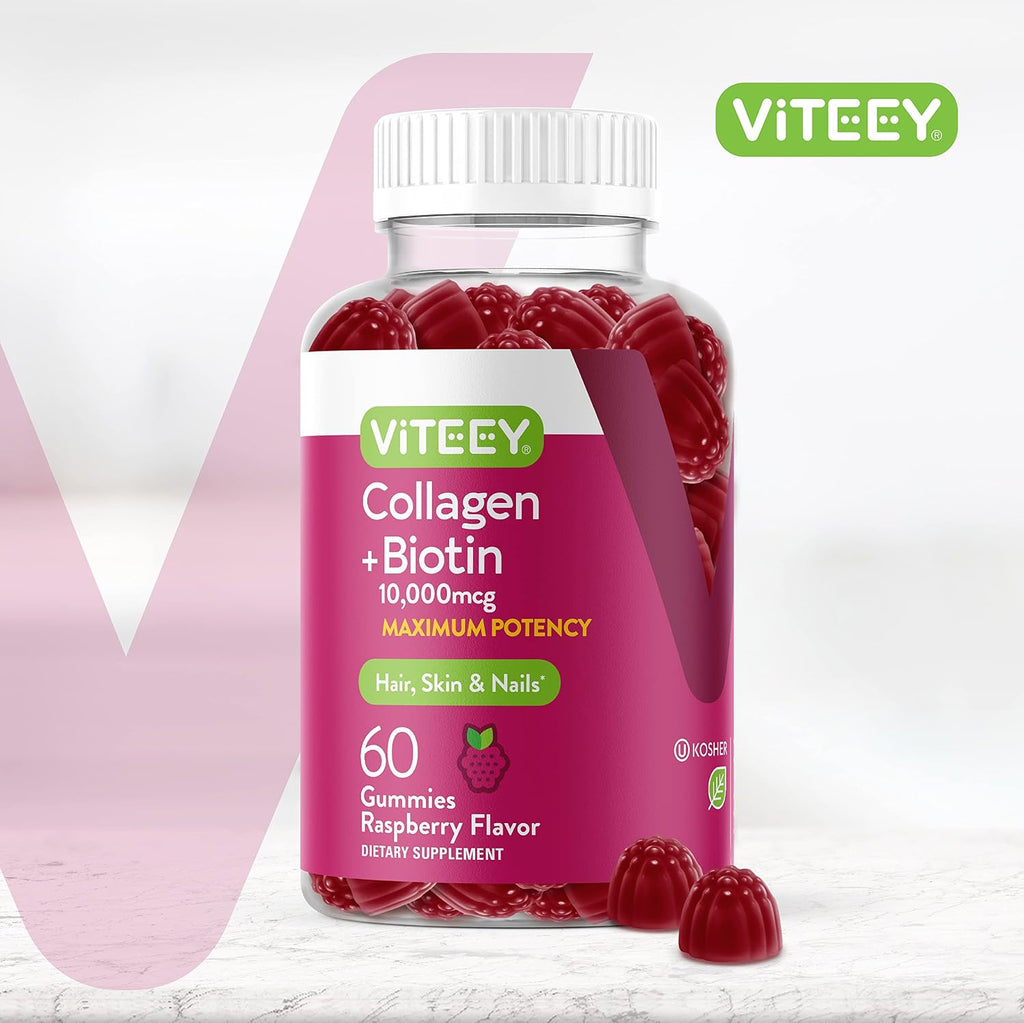 Viteey Gomitas de Colágeno con Biotina - 60 Unidades