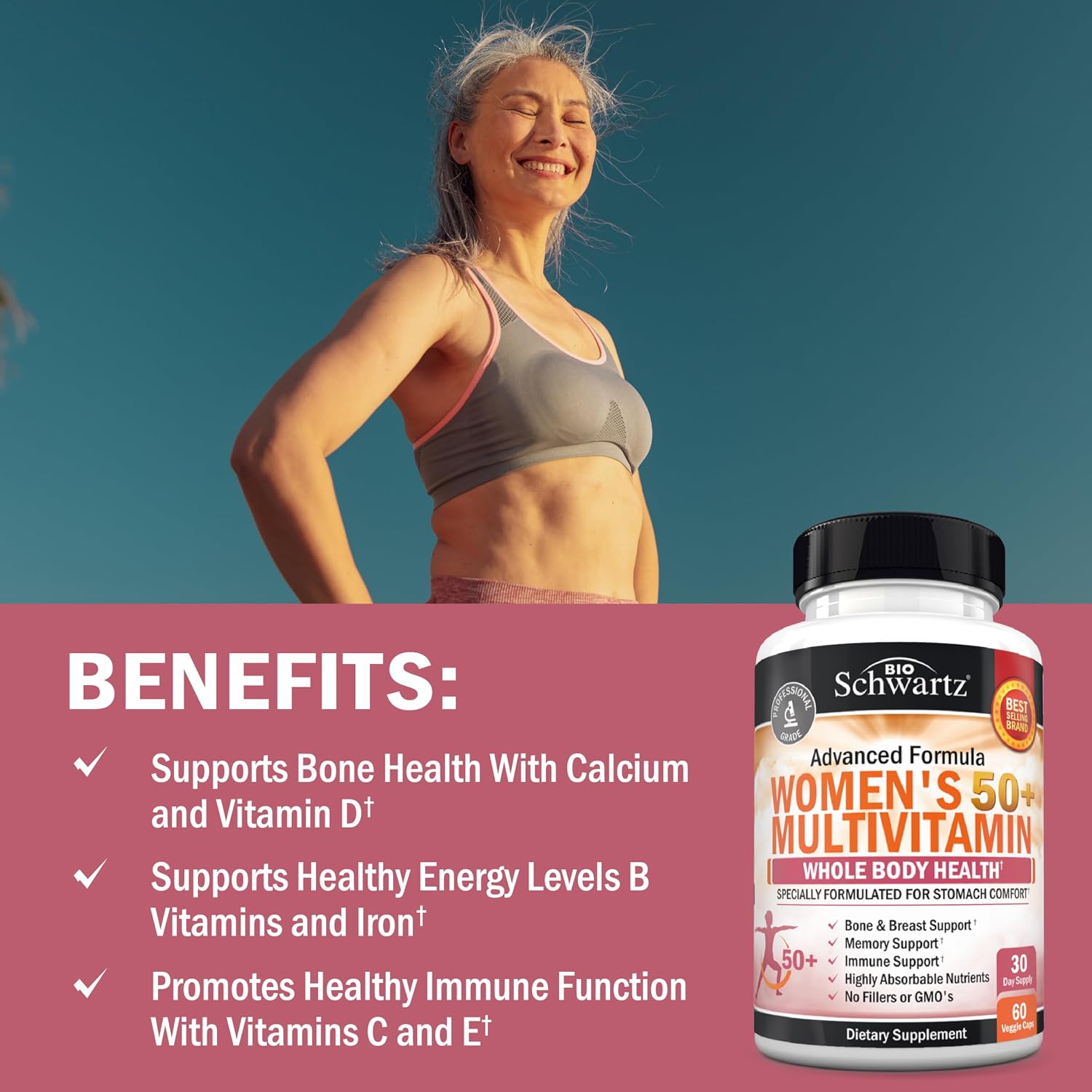 BioSchwartz Multivitamínico Diario para Mujeres 50+ - 60 Cápsulas