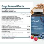 Dr. Fuhrman Immune Biotect – Apoyo Inmunológico Natural con Champiñones Orgánicos, Bayas y Astrágalo – 120 Cápsulas