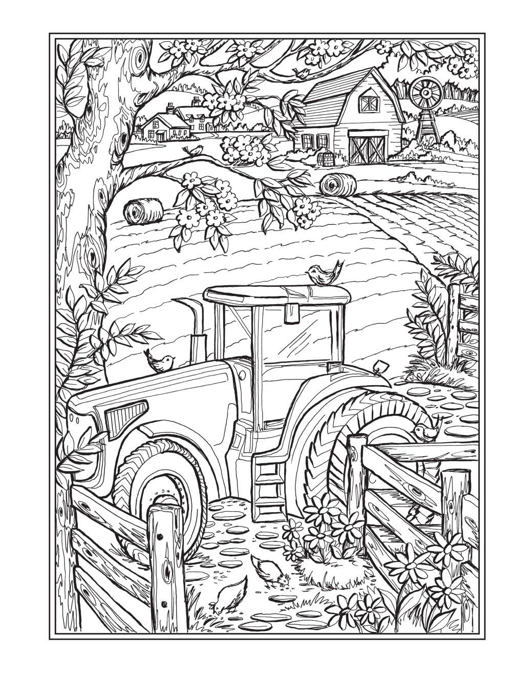 Creative Haven Country Farm Scenes Coloring Book: Libro de colorear para adultos - Escenas de granja