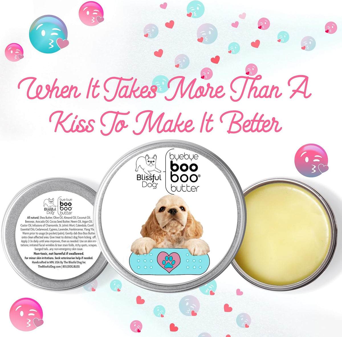 The Blissful Dog 4 oz TIN Cocker Spaniel – Aceite de oliva: rico en ácidos grasos esenciales que nutren y protegen – Image 2