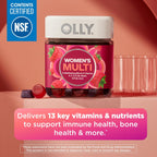 OLLY Multivitamínico para Mujeres en Gominolas, Sabor a Bayas, 90 Gominolas (45 Días)