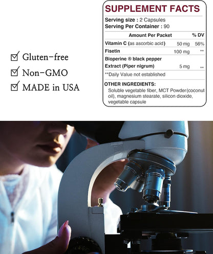 Rejuvecore Fisetin (60 Cápsulas) - – Bioperine (5 mg por cápsula): Extracto de pimienta negra que mejora la – Image 6