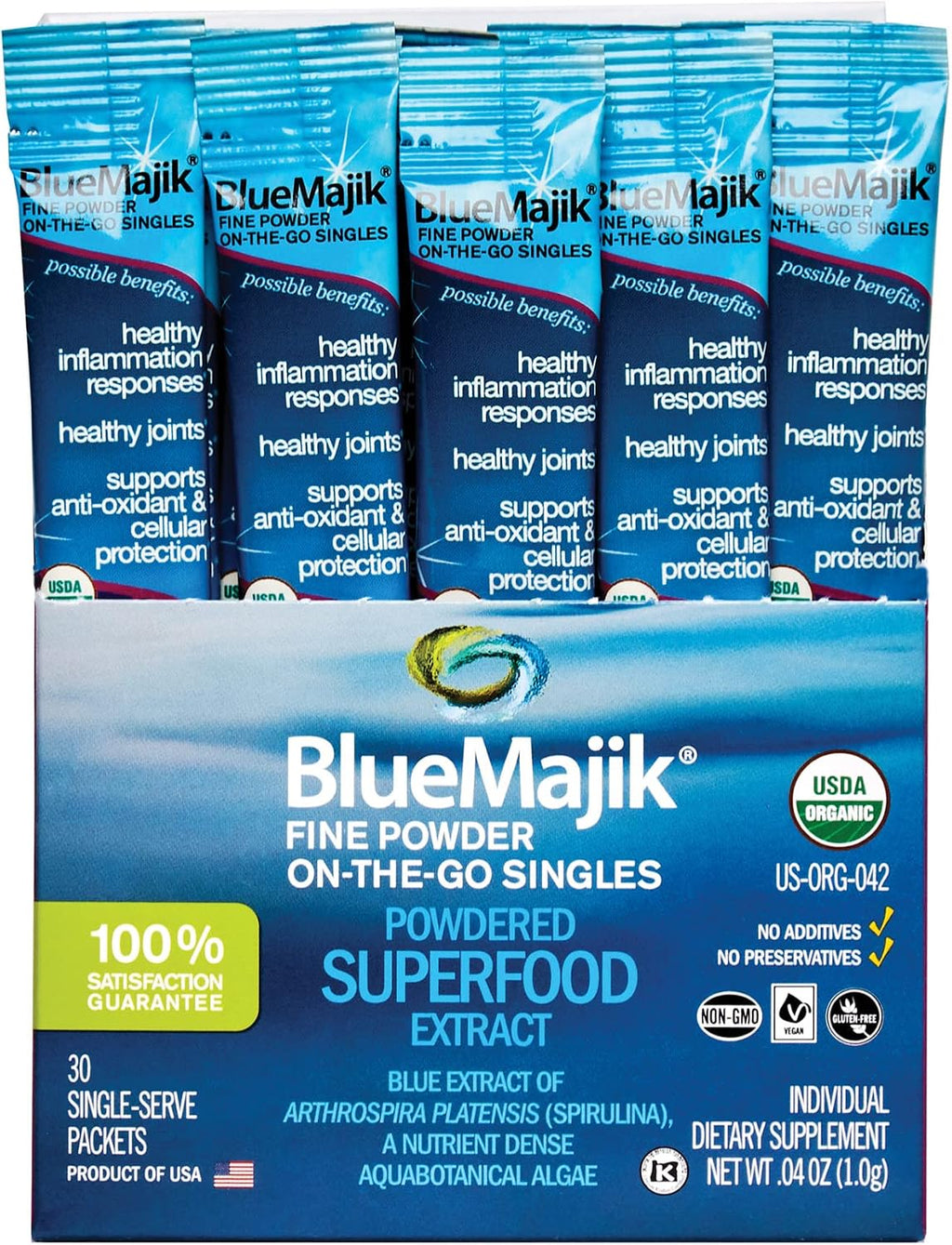E3LIVE Blue Majik Sobres Individuales, 30 unidades, 1 gramo