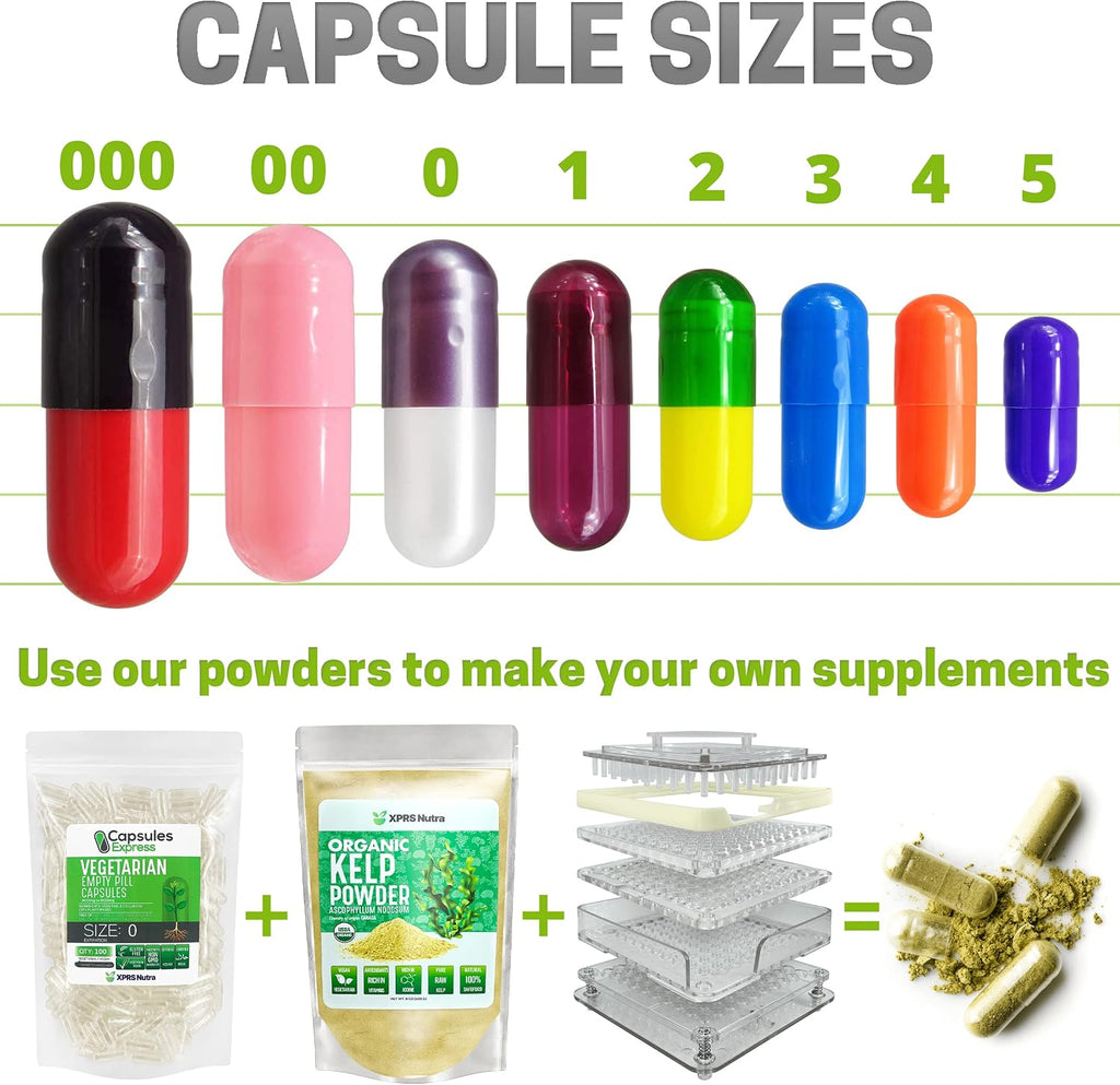 XPRS Nutra Cápsulas Vacías Tamaño 00 - 1000 uds Veganas (Verde Salvia)