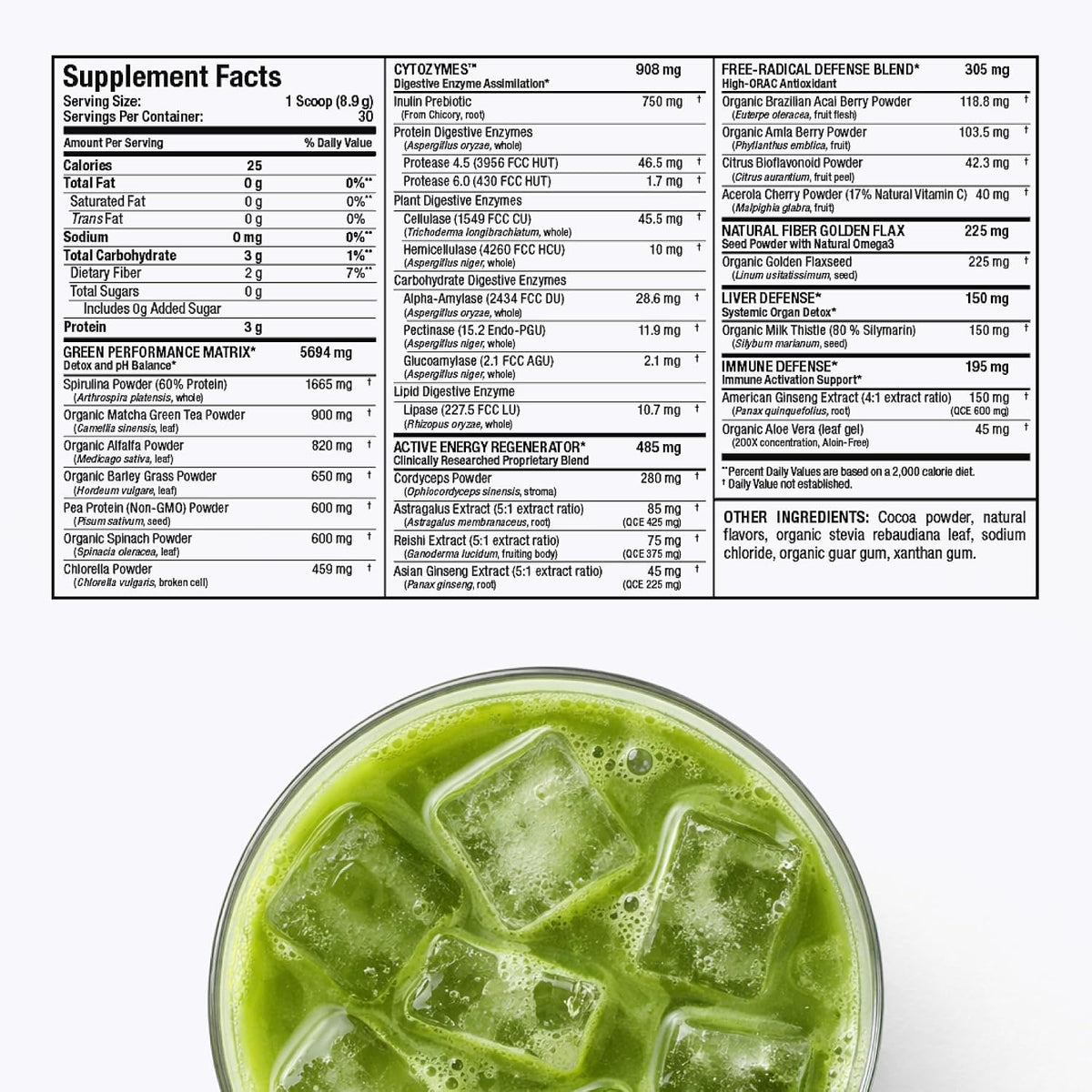 ALLMAX CytoGreens Super Greens Powder - Acai Berry Green Tea (60 porciones) – Image 10
