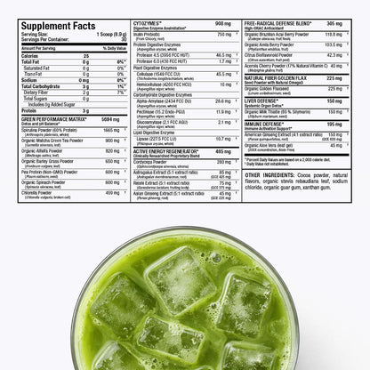 ALLMAX CytoGreens Super Greens Powder - Acai Berry Green Tea (60 porciones) – Image 10