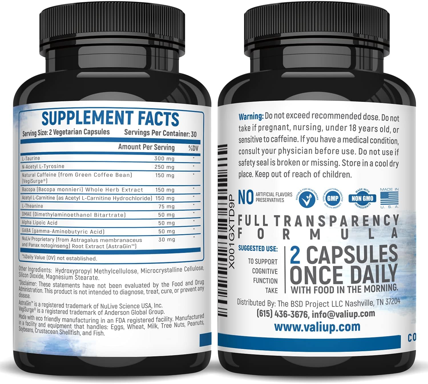 VALI Neuro Force Brain Booster - 60 Cápsulas Vegetales