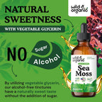 Wild & Organic Sea Moss Drops - Tintura multimineral de musgo irlandés y fucus - Vegano, sin alcohol ni azúcar - 118 ml