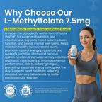 LifeStrength L-Metilfolato 7.5mg - 90 Cápsulas - Complemento de Folato Metilado Bioactivo