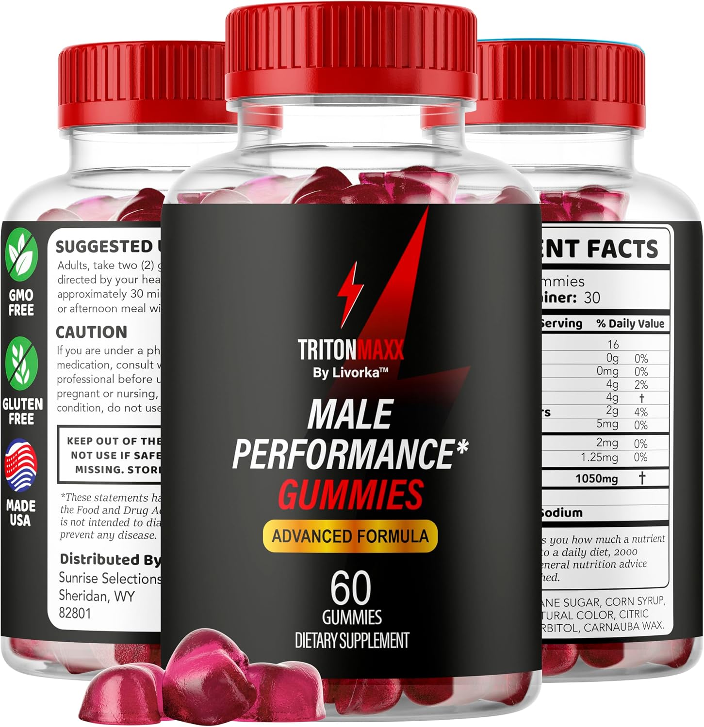 TritonMaxx Gummies - Suplemento para Hombres, 120 Gominolas (2 Pack)