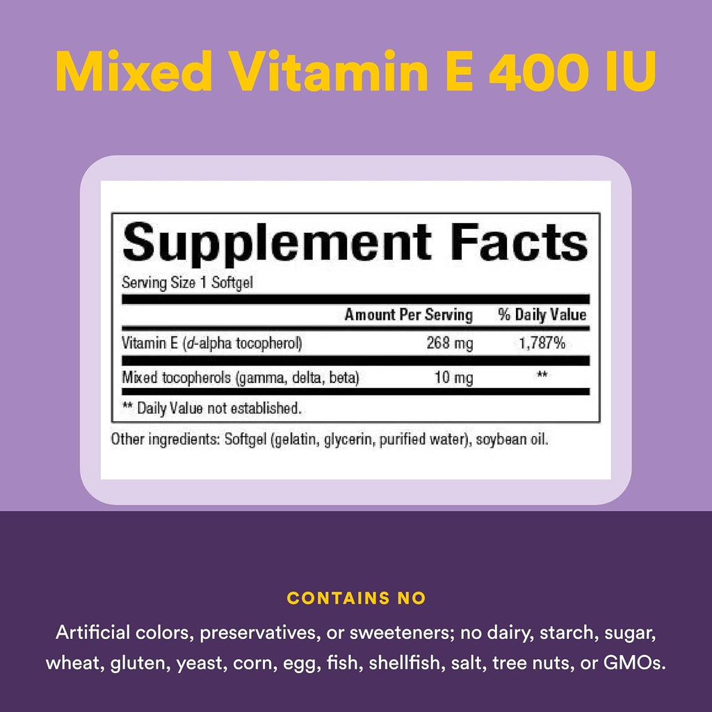 Natural Factors Mixed Vitamin E 400 IU – 240 Softgels