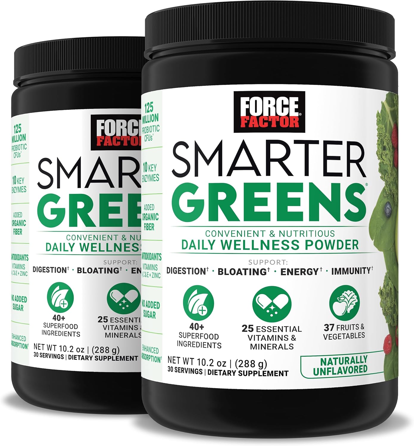 Force Factor Smarter Greens Daily Wellness Powder 2 Pack - Sin Sabor
