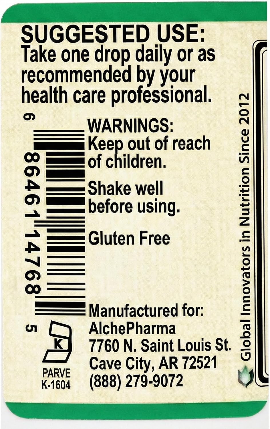 AlchePharma Folato Líquido - 667 mcg DFE (400 mcg Ácido Folínico) - 800 Dosis