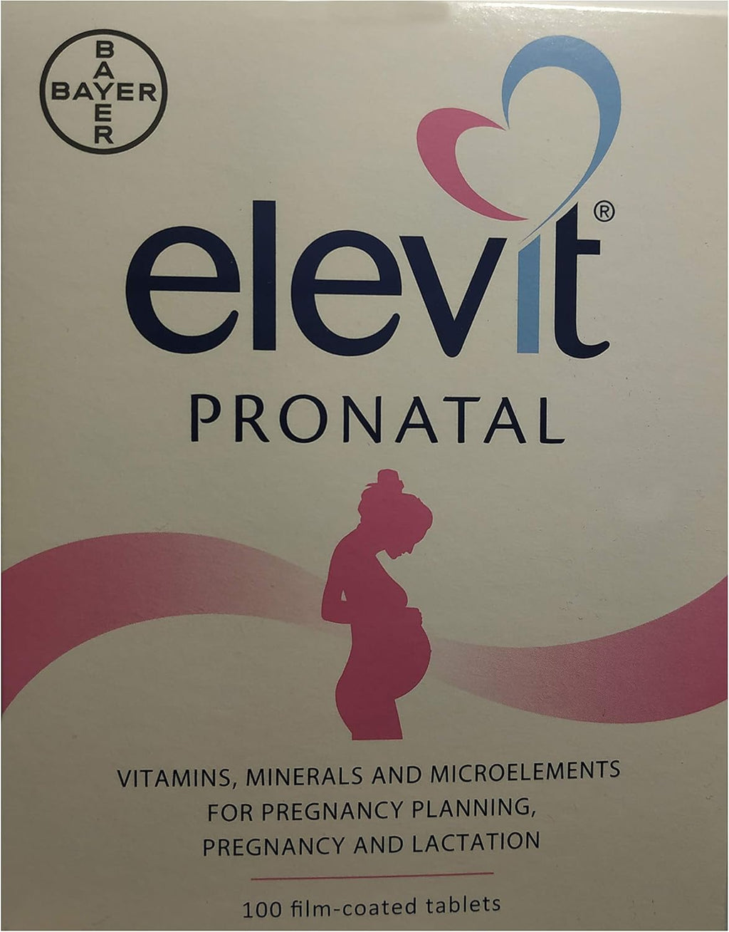 Elevit Pronatal Vitaminas + Minerales + Oligoelementos para Antes, Durante y Después del Embarazo, 100 Comprimidos