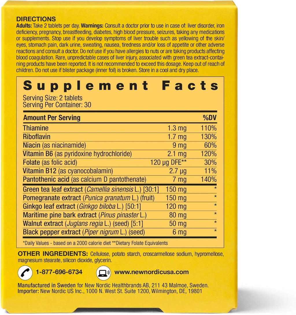 New Nordic Clear Brain Tablets, Cognitive Support and Memory, 60 Tablets