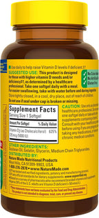 Nature Made Vitamina D3 5000 UI (125 mcg) Softgels, 180 unidades