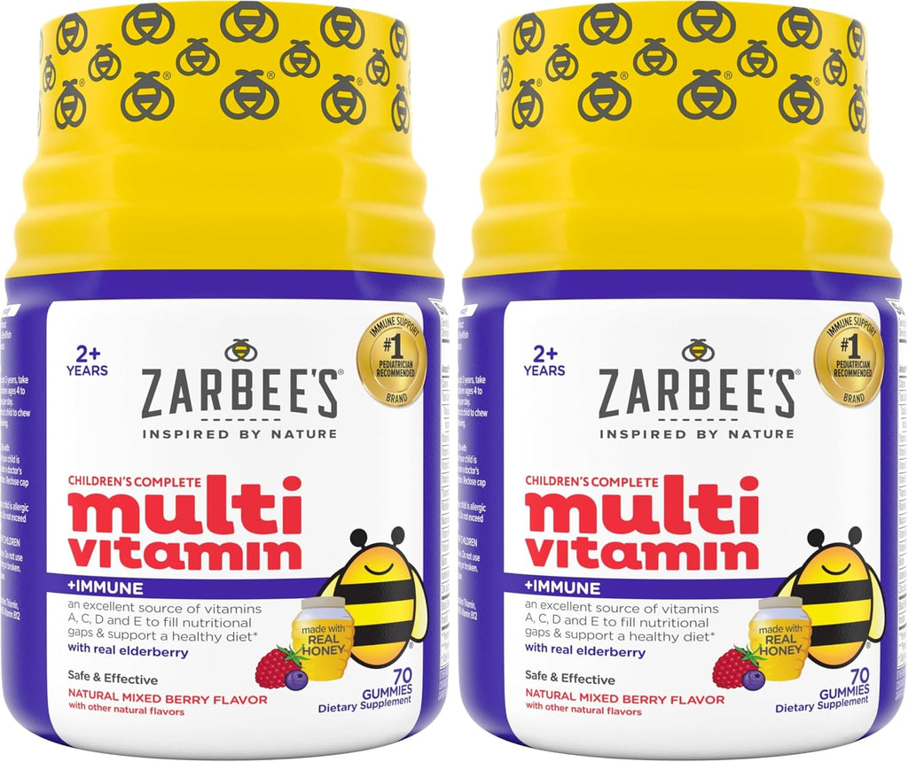 Zarbee's Multivitamínico Infantil Completo + Apoyo Inmunológico - 70 Gominolas Sabor a Bayas Naturales