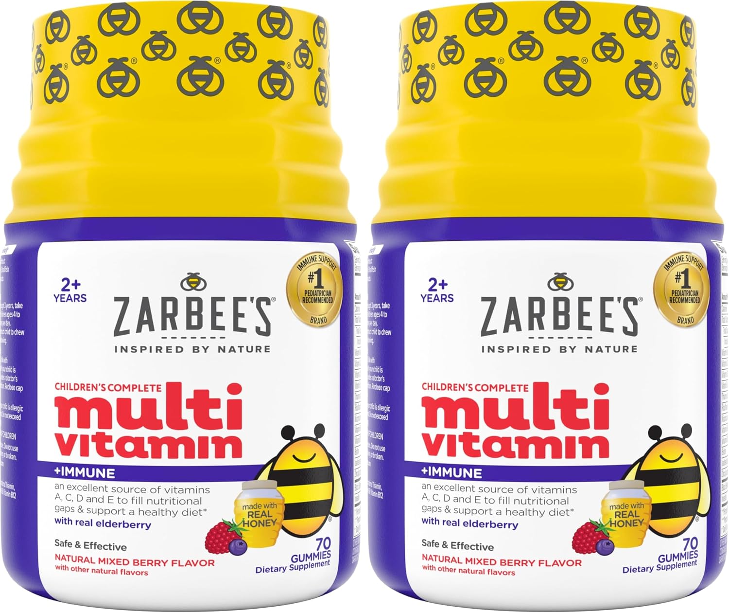 Zarbee's Multivitamínico Infantil Completo + Apoyo Inmunológico - 70 Gominolas Sabor a Bayas Naturales