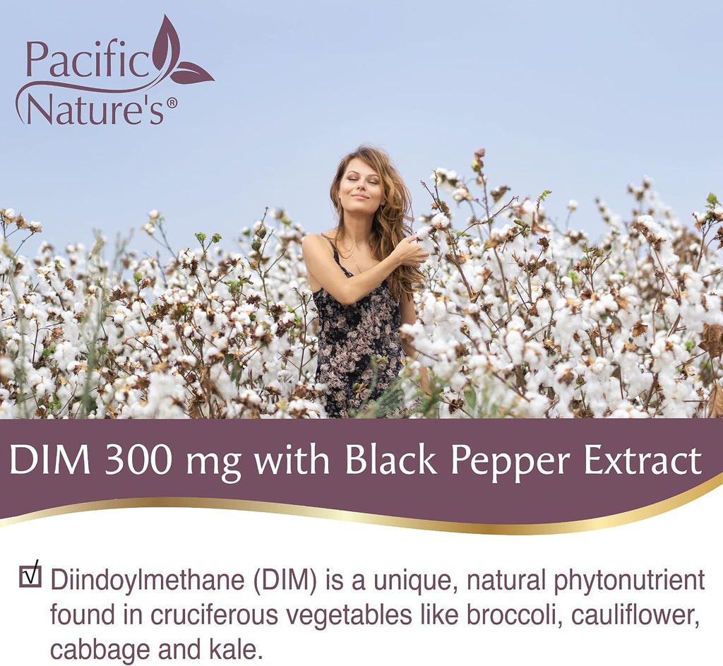 DIM 300mg con Pimienta Negra, 90 Cápsulas - Pacific Nature's