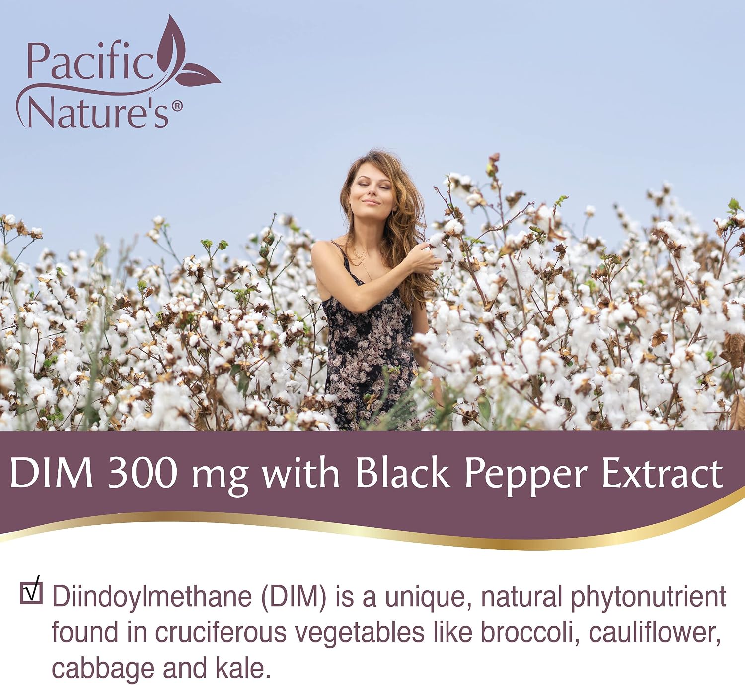 DIM 300mg con Pimienta Negra, 90 Cápsulas - Pacific Nature's