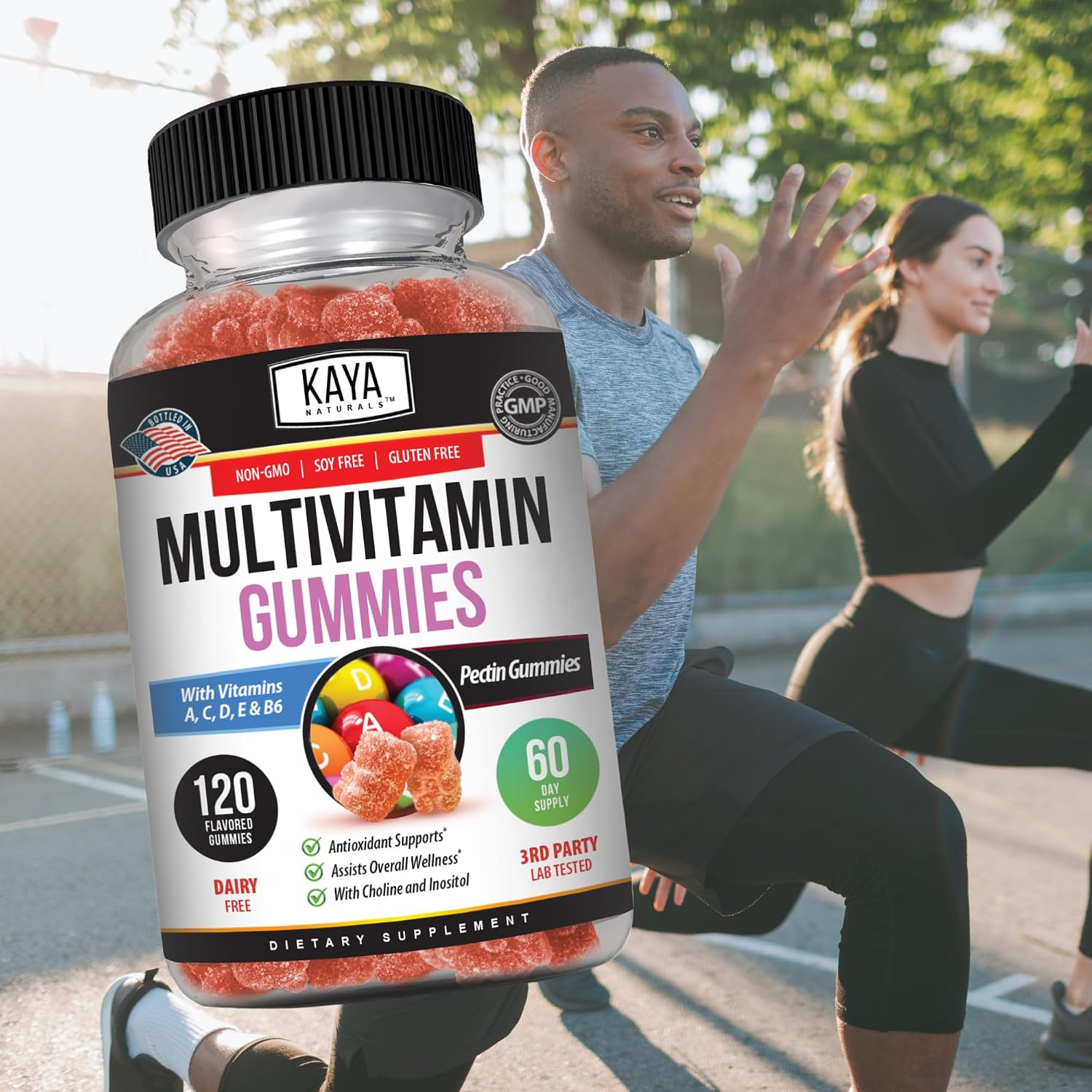 Kaya Naturals Multivitamínico en Gominolas para Adultos, 120 gominolas, Sabor Fresa