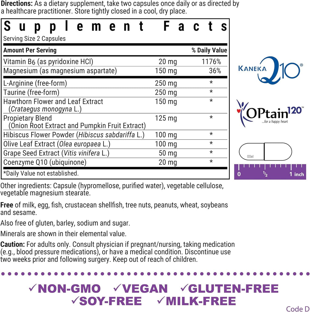 Bluebonnet Nutrition Apoyo para la Presión Arterial, Salud Vascular - 60 Cápsulas Vegetales